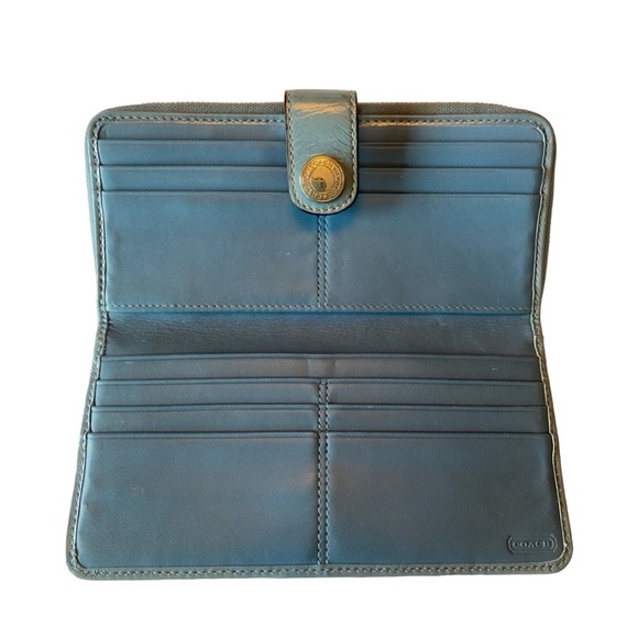 Coach Signature C Brown & Blue Canvas Bag AND Wallet - Picture 10 of 16